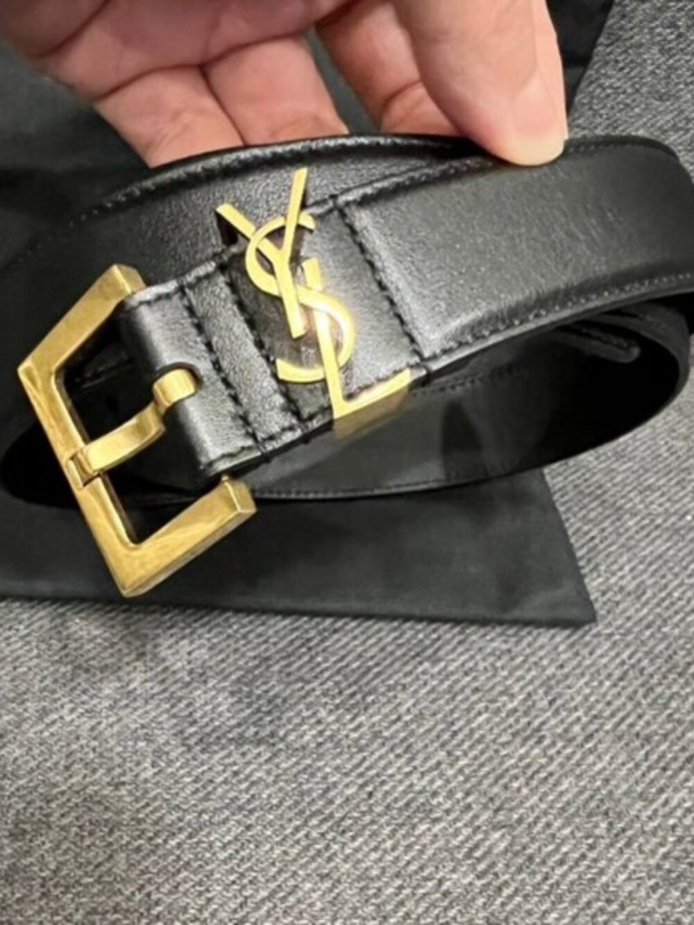 NEW YSL Women's Black Belt 85cm · With Box & Dust Bag · Flawless